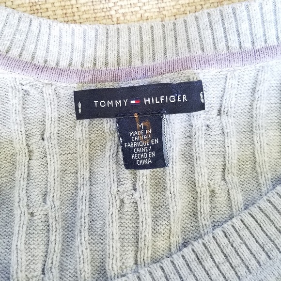Tommy Hilfiger Medium Cable Knit Sweater Gray - Picture 4 of 5